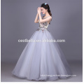 Puffy princess ball gown colorful shining chiffon wedding dress Grey Pink Evening Party Ball Gown